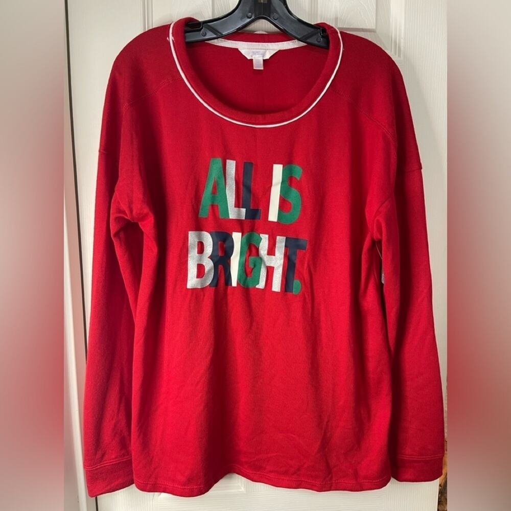 Secret Treasures All is Bright Red Pajama Shirt